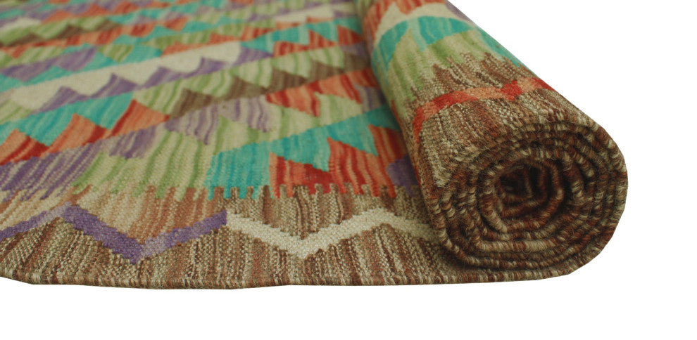 Sangat Kilim derek Brown Runner, 2'8x12'9