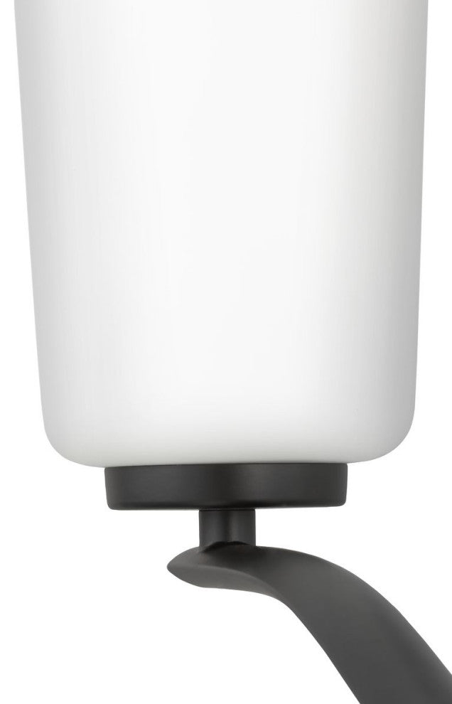 Adley Collection Nine-Light Matte Black Etched White Opal Glass Chandelier