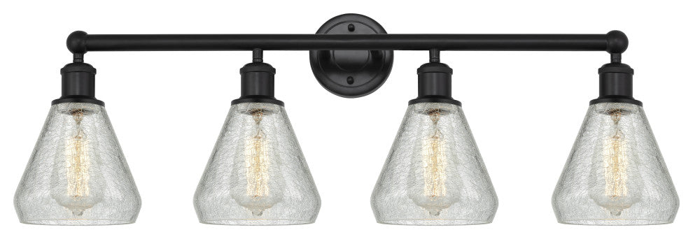 Innovations 616-4W-BK-G275 Conesus 4 Light 33" Bath Vanity Light, Matte Black