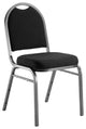 NPS 9200 Fabric Stack Chair, Ebony Black Seat/ Silvervein Frame