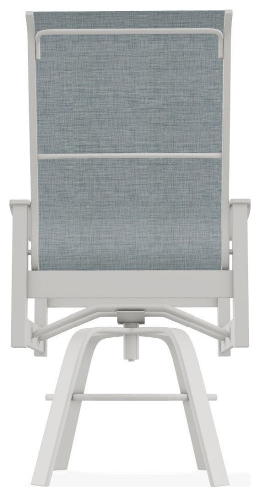 Leeward Sling Balcony Height Outdoor Swivel Armchair, Charm/Snow