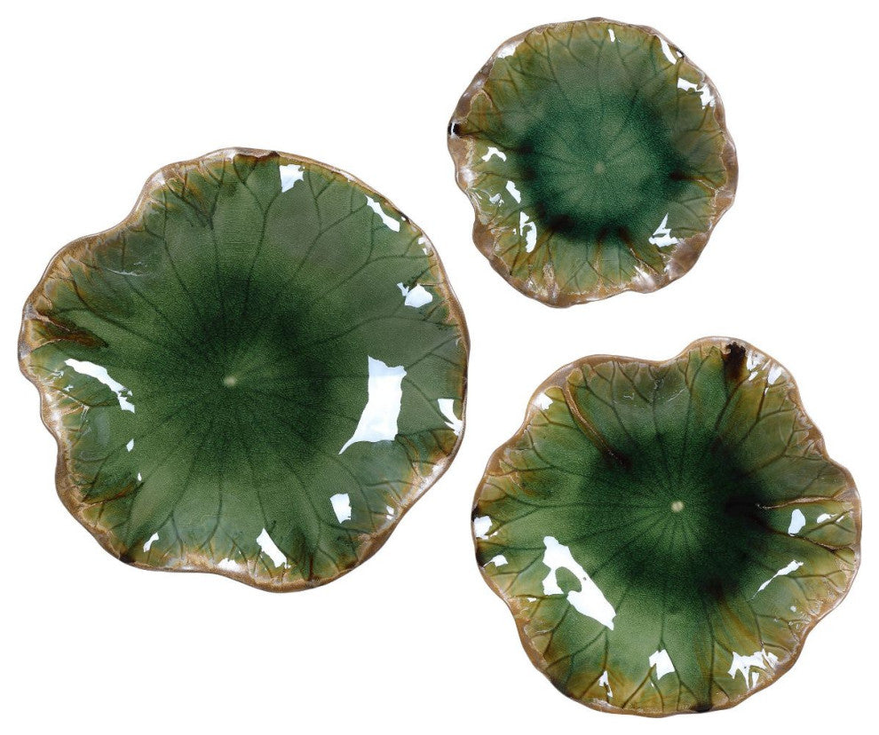 Uttermost Abella Green Ceramic Wall Decor, Set of 3