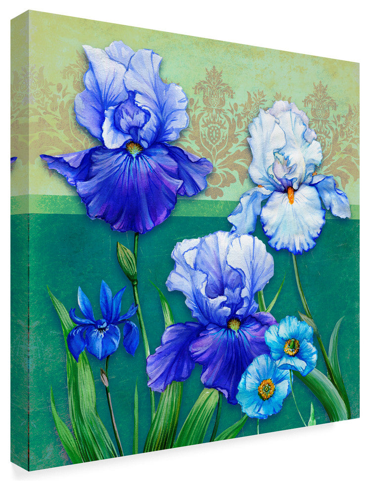 Maria Rytova 'Blue Flowers ' Canvas Art, 18"x18"