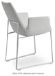 Eiffel Arm Sled Dining Chair, Stainless Steel Base, White Ppm