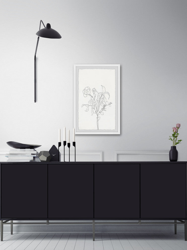"Flower Outline" Framed Painting Print, 30x45