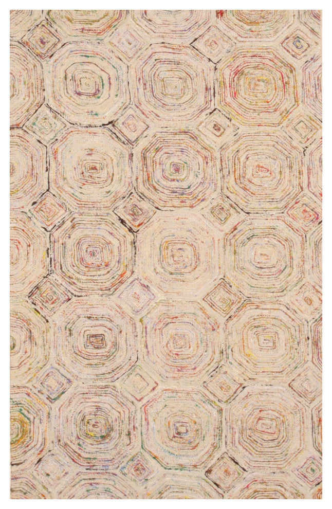 Ivory Contemporary Geometric Carla Area Rug