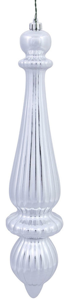 14" Silver Shiny Finial Drop Uv Dril 2Bg