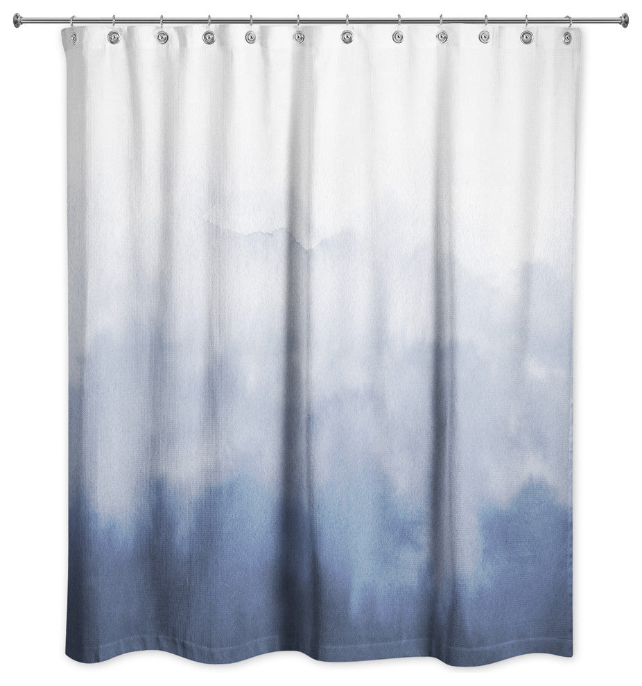 Blue Watercolor 71x74 Shower Curtain