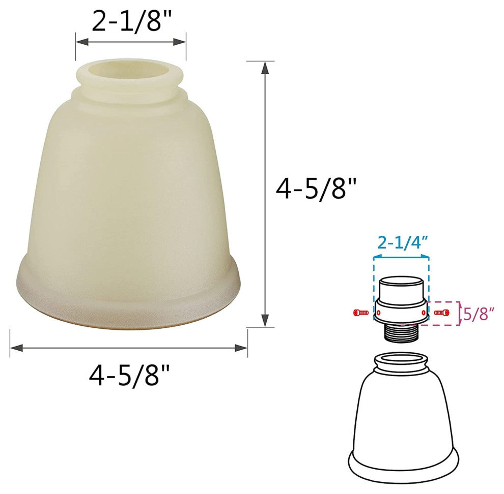 23167-4 Replacement Amber Ceiling Fan Glsss Shade, 4 Pack.