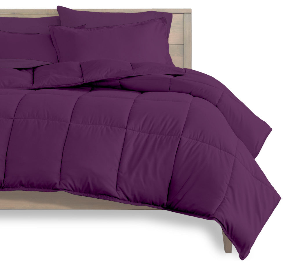 Bare Home 5-Piece Twin Bed-in-a-Bag, Plum, Plum