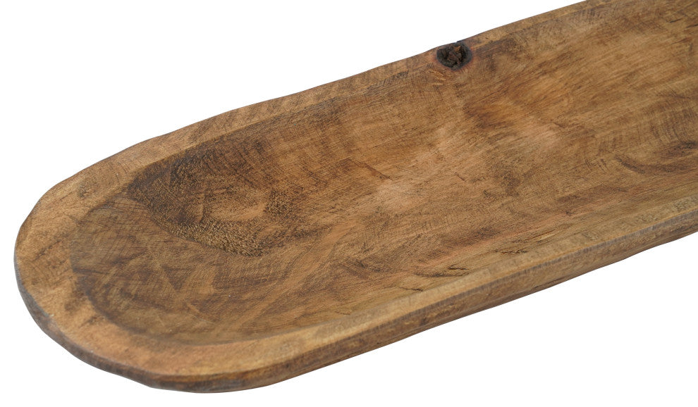 Rustic Baguette Dough Bowl-Decorative Serving Bowl, Natural, Medium
