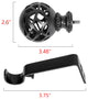 UTOPIA ALLEY 3/4" Single Adjustable Curtain rods for Windows, Black, 86"-120"