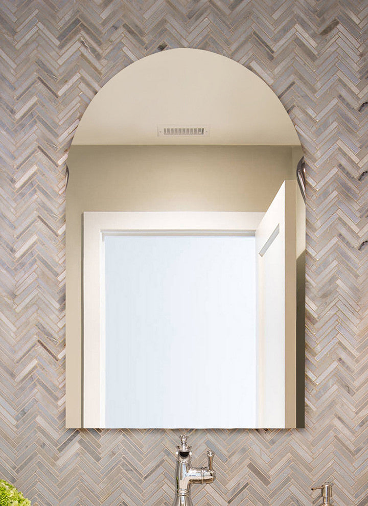 Rita 21 in. W x 28 in. H Arch Polished Frameless Bathroom Vanity Wall Mirror