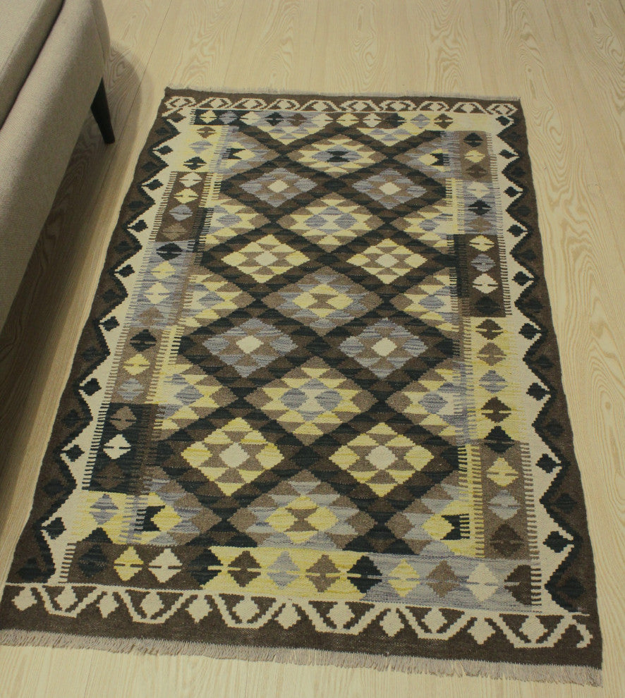 Sangat Kilim Latifa Brown Rug