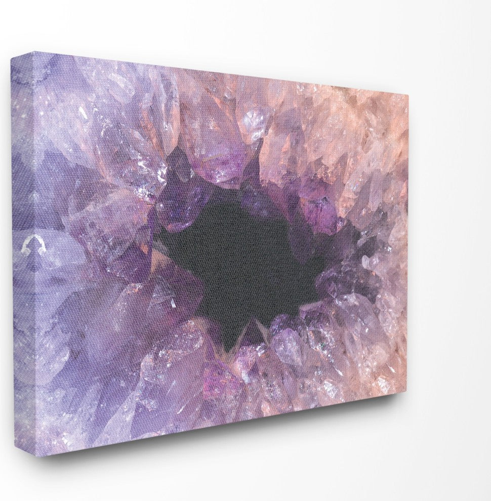 Amethyst Geode Cavern Photograph XXL Stretched Canvas Wall Art, 30"x40"