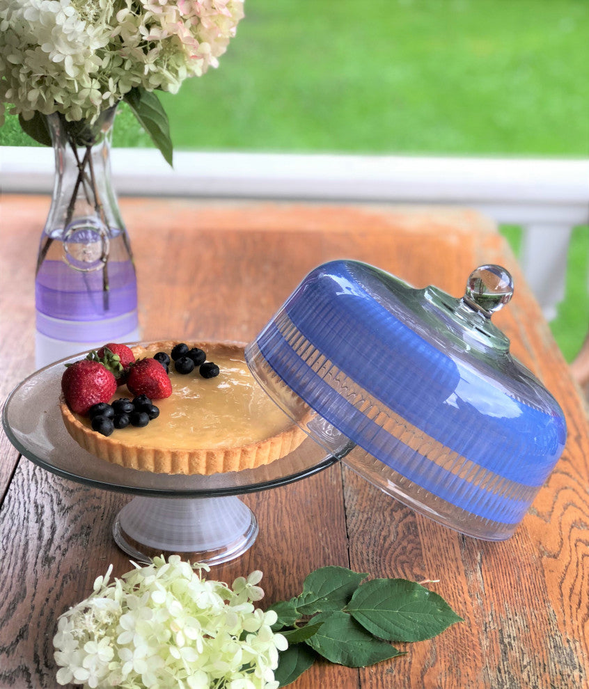 Retro Stripe Blue Cake Dome