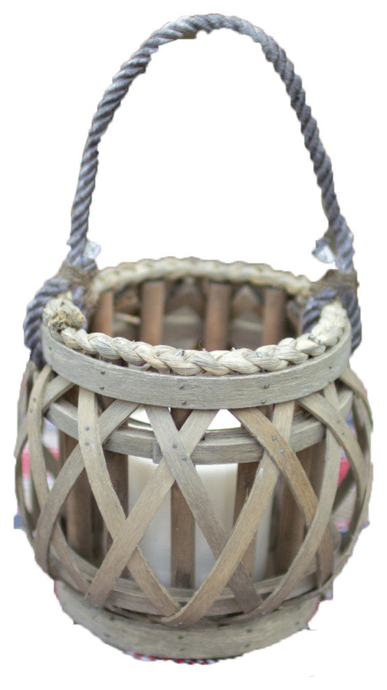 Grey Willow Votive Lantern with Glass