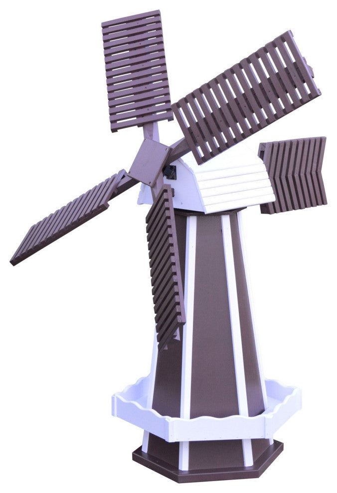 Pressure Treated Dutch Windmill, Charcoal Brown & White, Large