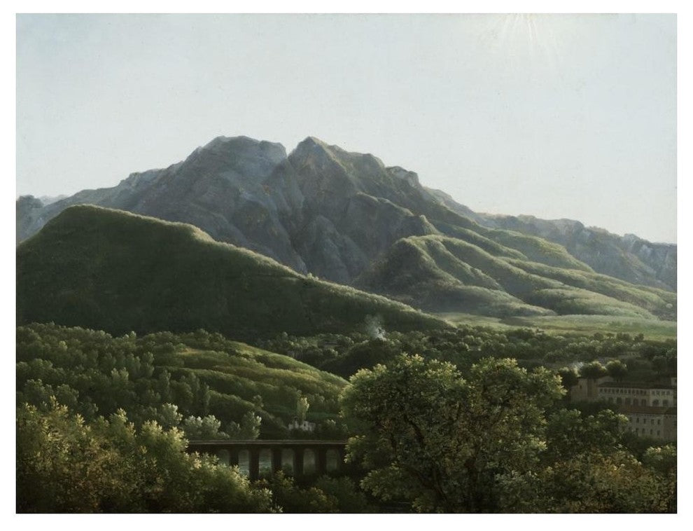 "Bridge and Part of the Town of Cava, Kingdom of Naples" Paper Art, 50"x38"
