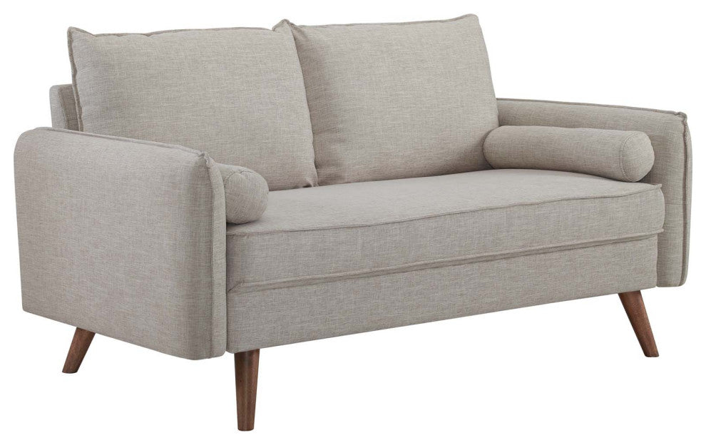 Revive Upholstered Fabric Loveseat, Beige