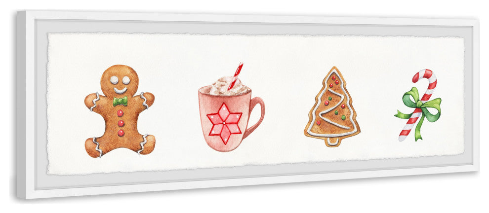 "Christmas Eve Goodies" Framed Painting Print, 45x15