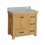 Tuscany 36" Bathroom Vanity, Drift Wood, Carrara Marble