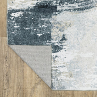 Sasha Abstract Shadows Machine Washable Grey/Ivory Area Rug Mat 5' x 7'