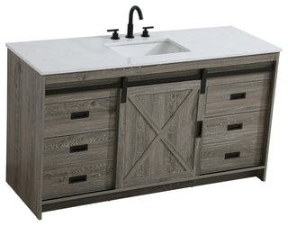 Home Living 60" Single Bathroom Vanity, Rustic Grey