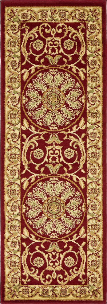 Unique Loom Red Napoleon Versailles 2' 2 x 6' 0 Runner Rug