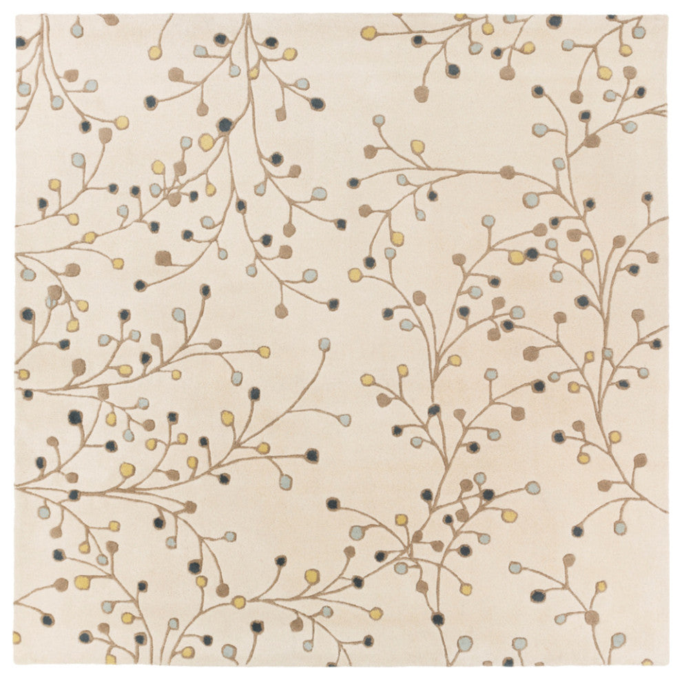 Surya Athena ATH-5116 Transitional Area Rug, Khaki, 4' Square