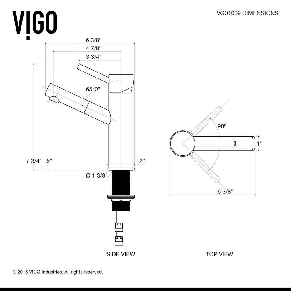 VIGO Noma 8" H Single Handle Single Hole Bathroom Faucet, Chrome