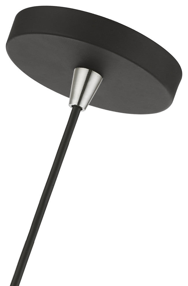 Downtown 1 Light Black With Brushed Nickel Accents Sphere Pendant