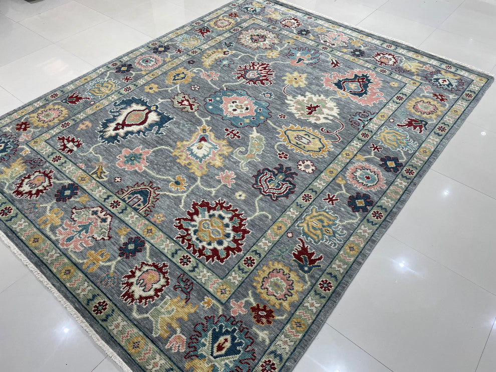 Gray Traditional Classic Colorful Mahal Classic Area Rug