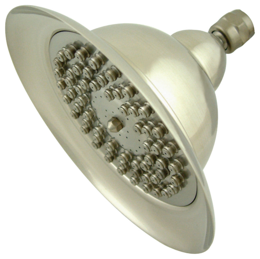 Showerscape 6" Bell-Shaped Brass Showerhead, Brushed Nickel