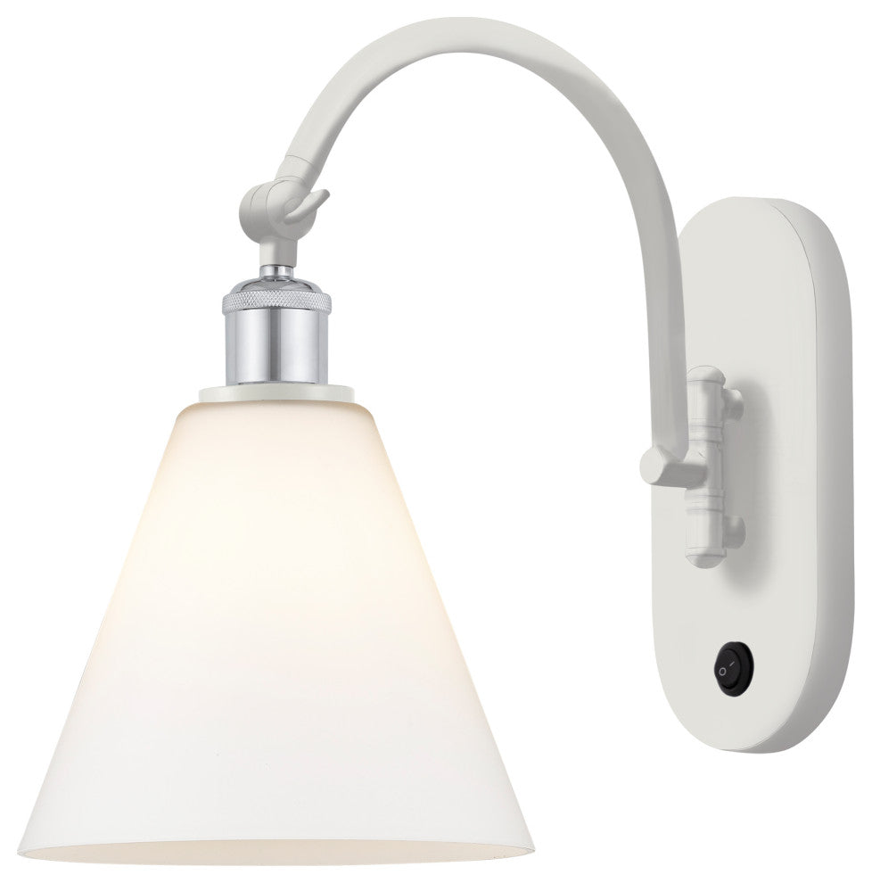 Innovations 518-1W-WPC-GBC-81-LED 1-Light Sconce, White and Polished Chrome