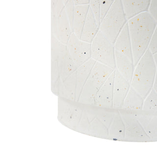 GDF Studio Outdoor Terrazzo Drum-Shaped End Table, White