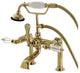 Aqua Vintage Deck Mount Clawfoot Tub Faucet, Polished Brass