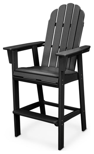 POLYWOOD Vineyard Adirondack Bar Chair, Black