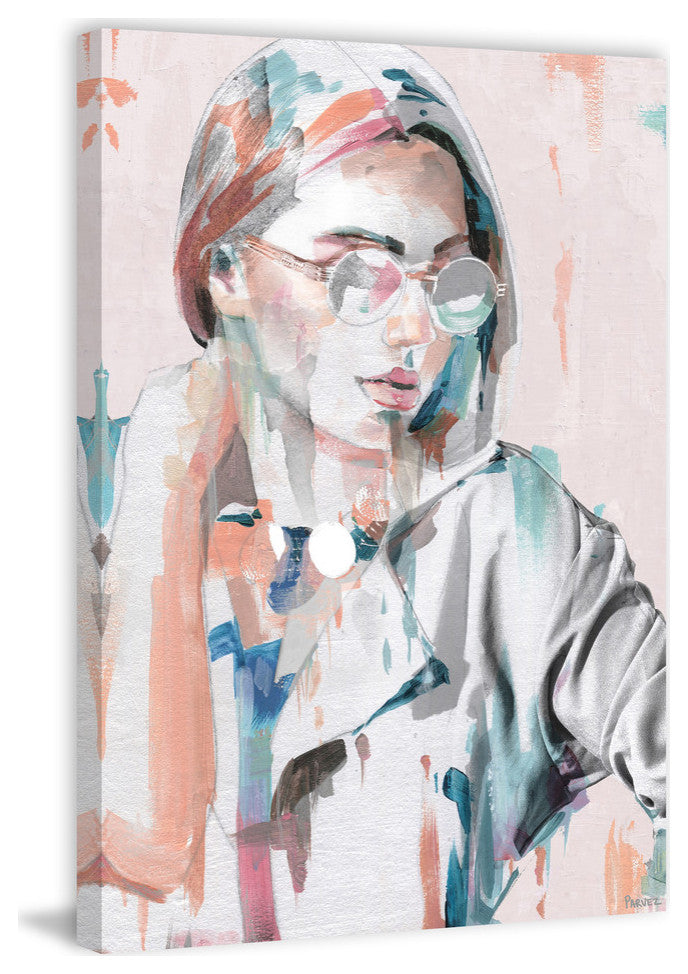 "Hipster Girl" Painting Print on Wrapped Canvas, 40"x60"