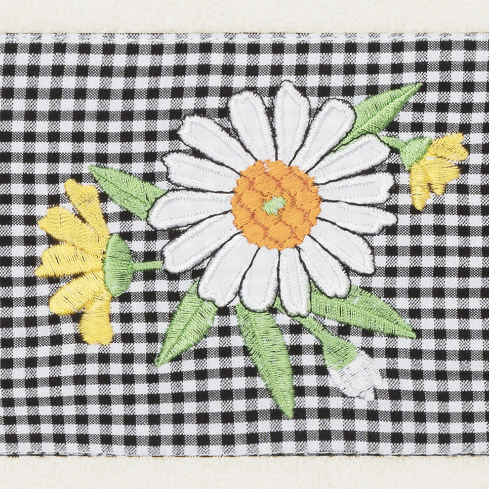 Linum Home Turkish Cotton Daisy 2-Piece Embellished Hand Towel Set, Cream