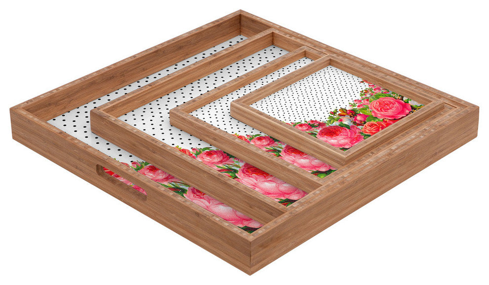 Deny Designs Allyson Johnson Bold Floral And Dots Square Tray
