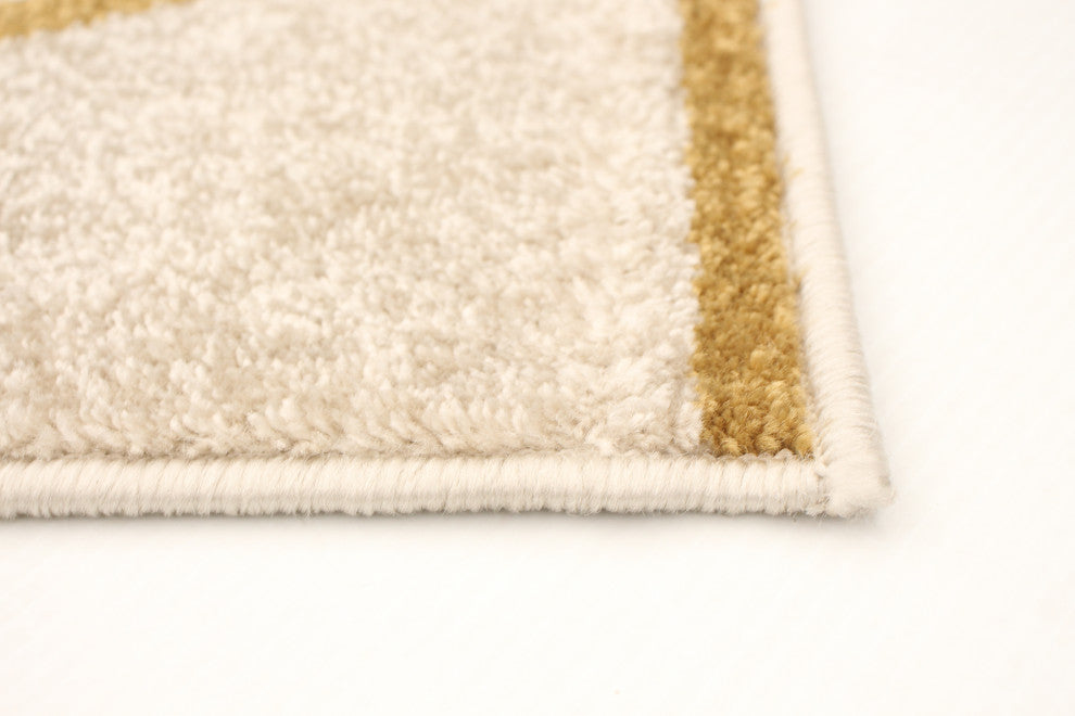 Ana eCarpetGallery Area Rug, Ivory-Gold, 3'11"x5'7"