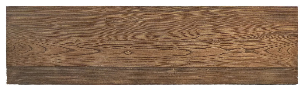 GDF Studio Edward Indoor Light Weight Concrete Dining Bench, Natural Oak