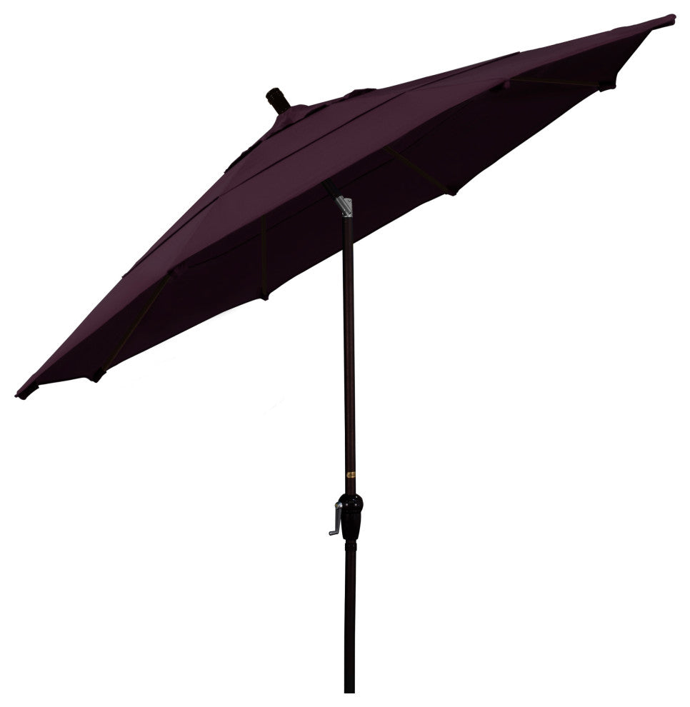 11' Bronze Auto-Tilt Crank Aluminum Umbrella, Pacifica, Purple
