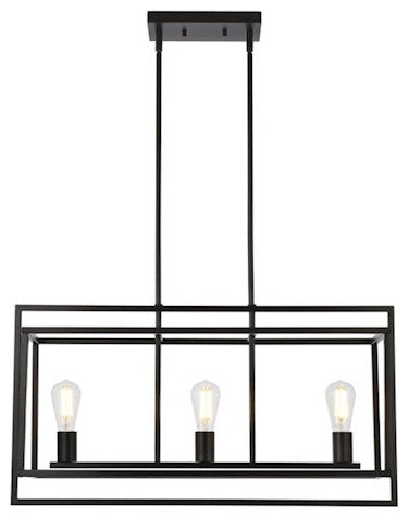 Living District Voir 3-Light Pendant Black