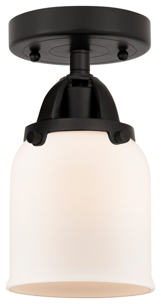 Small Bell Semi-Flush Mount, Matte Black, Matte White, Matte White
