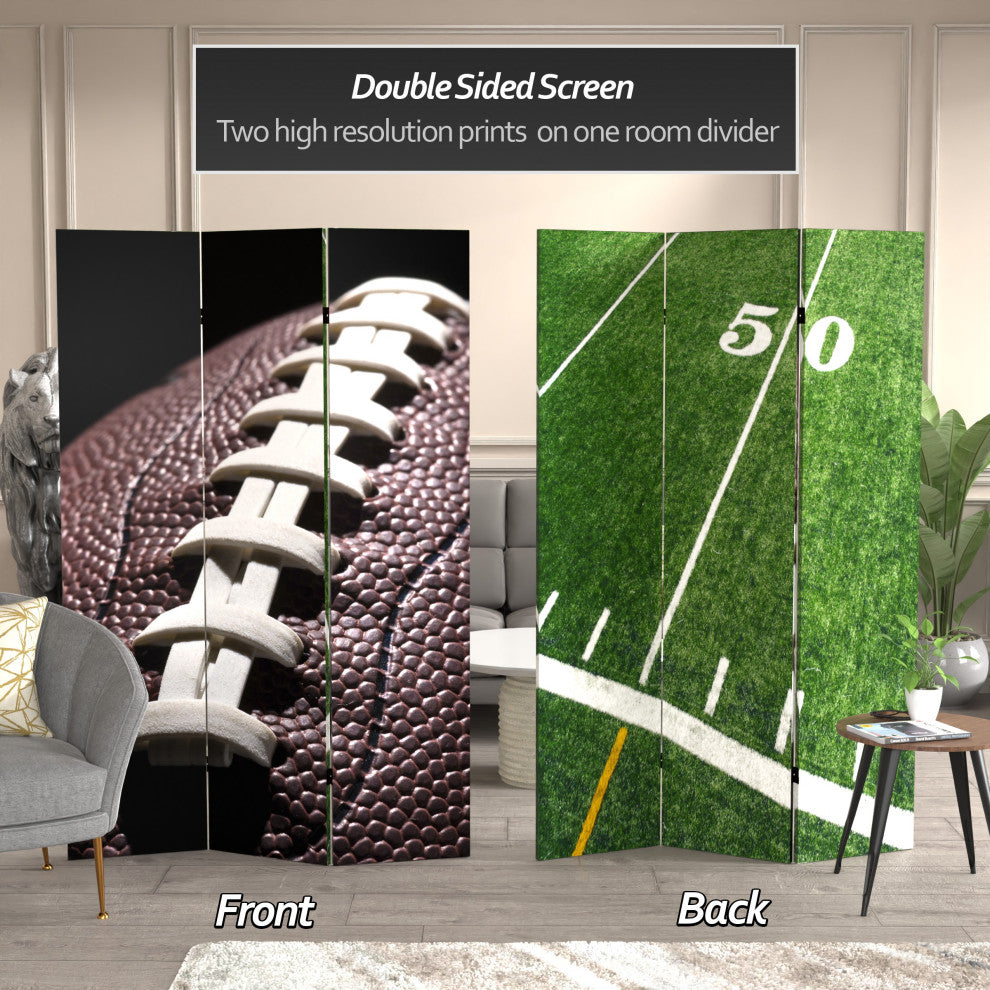 6'' Tall Double Sided Football Canvas Room Divider