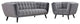 Bestow 2-Piece Velvet Sofa and Armchair Set Gray
