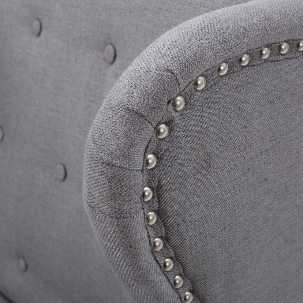 GDF Studio Asheville Modern Fabric Wingback Chair, Light Gray