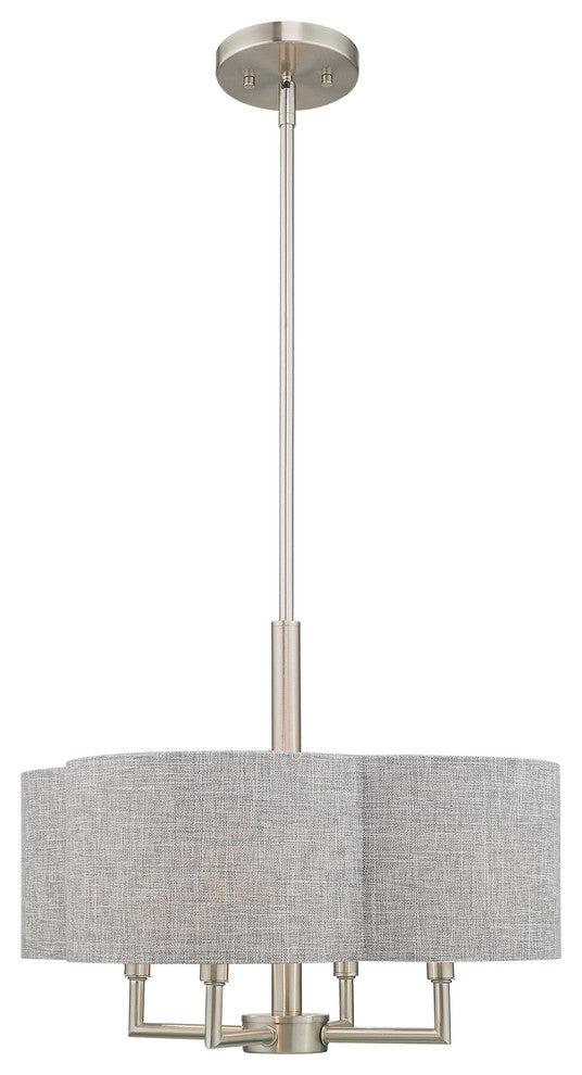 Livex Lighting Brushed Nickel 4-Light Pendant Chandelier